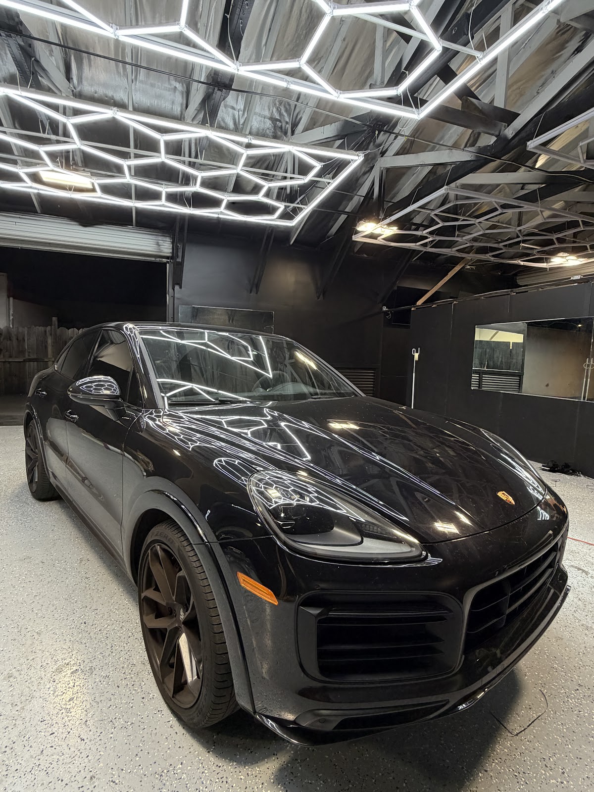 Window tint installation in progress